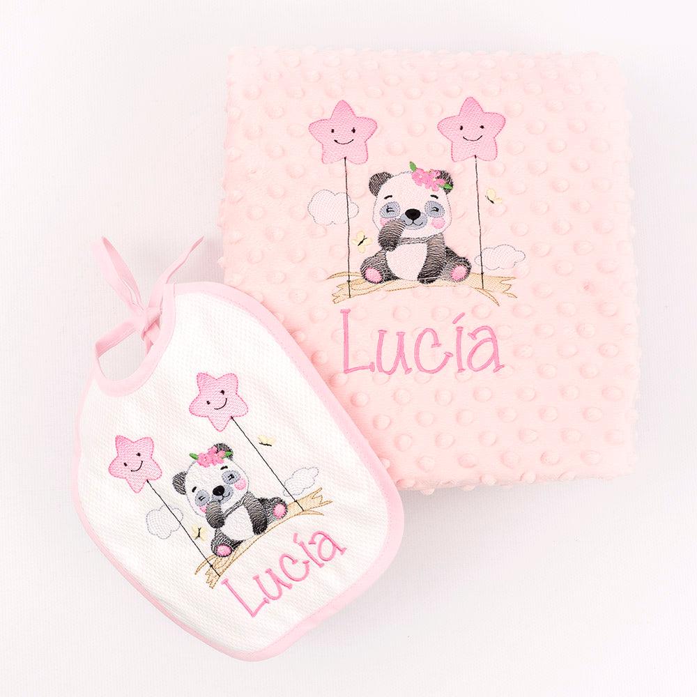 Manta Bebe con babero Panda Globos Nanetes - Nanetes #