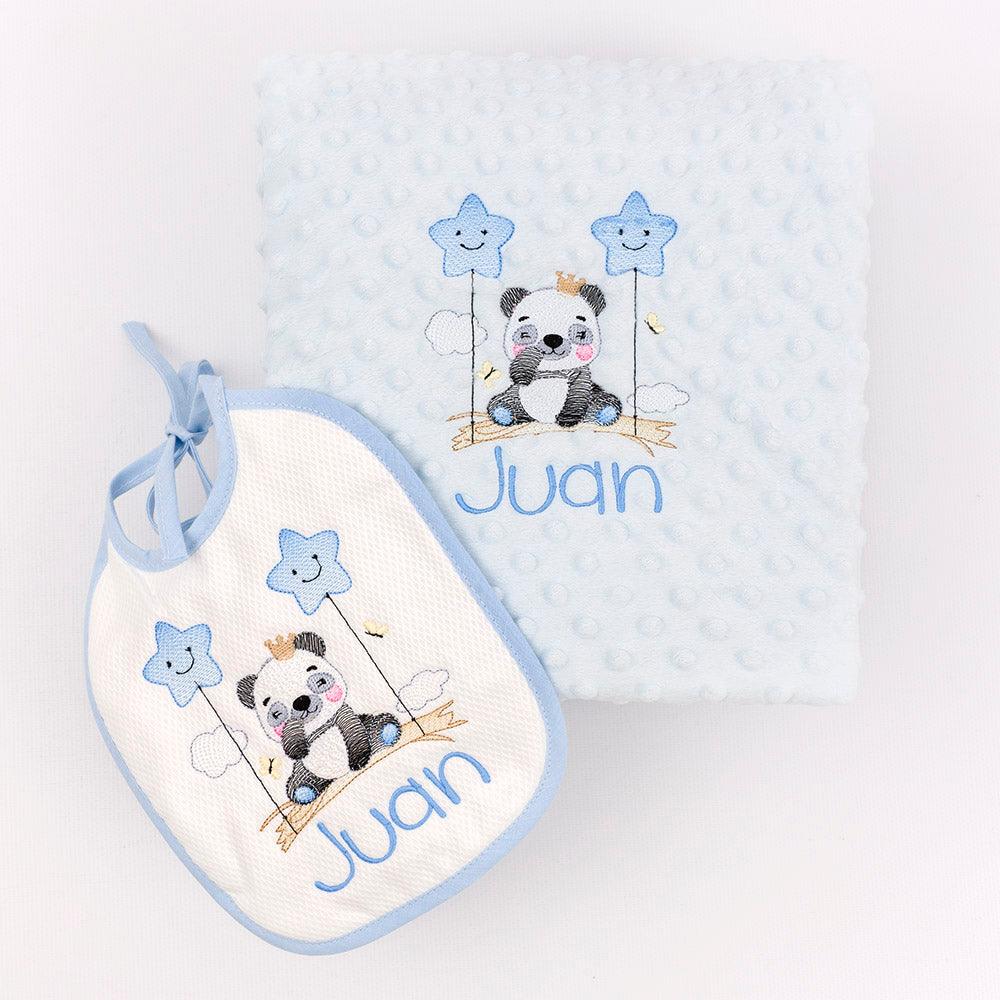 Manta Bebe con babero Panda Globos Nanetes - Nanetes #