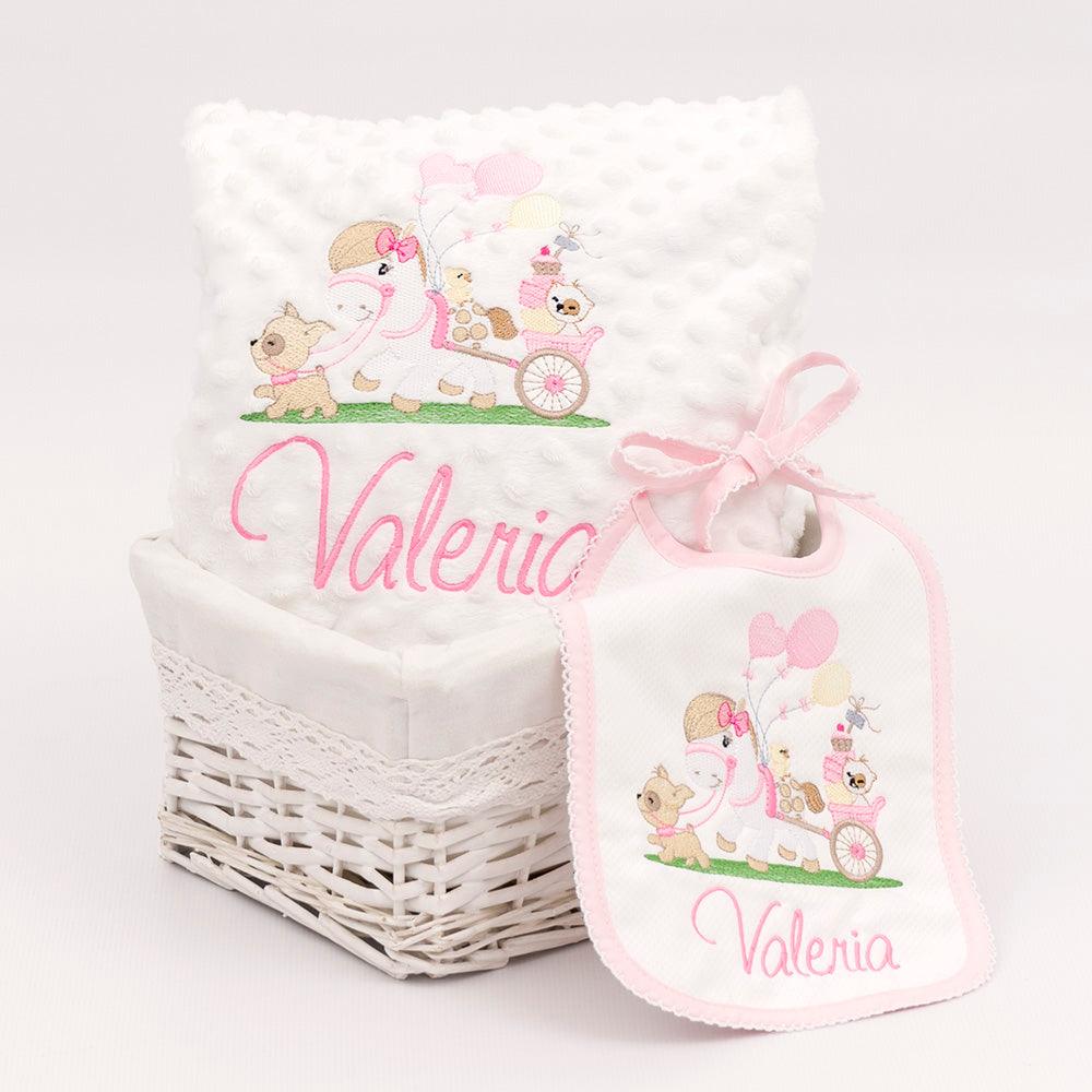 Regalo Bebe Manta con babero Caballito Nanetes - Nanetes #