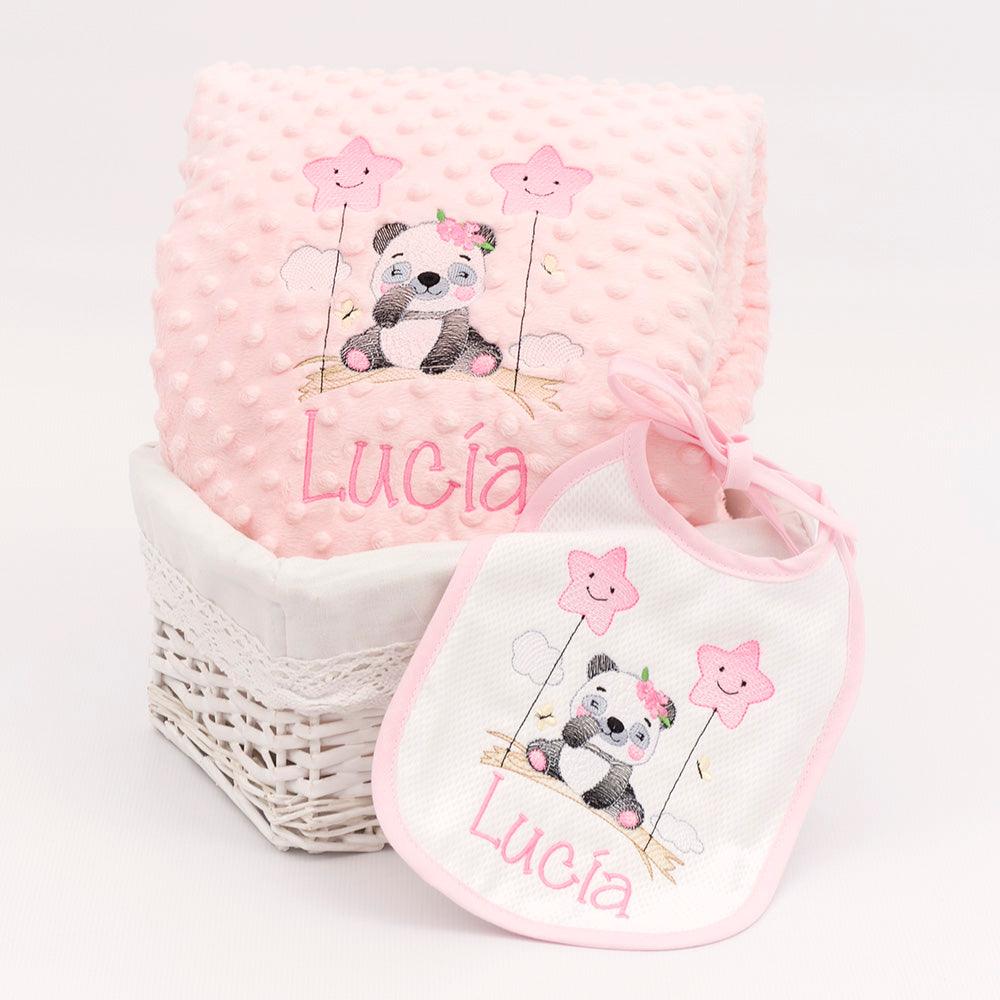 Manta Bebe con babero Panda Globos Nanetes - Nanetes #