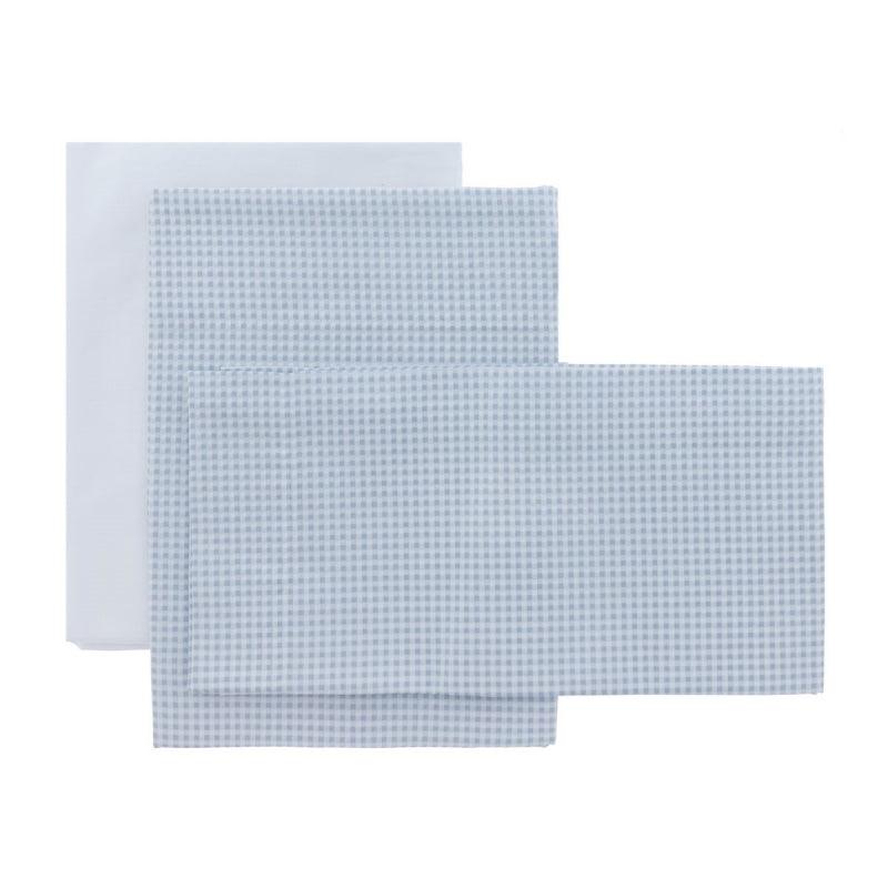 Sábanas Bebé Estampadas Vichy Celeste Cambrass - Nanetes #