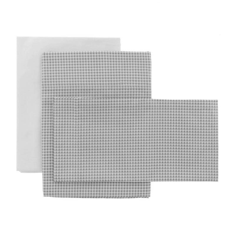 Sabanas Minicuna Estampadas Vichy Gris Cambrass - Nanetes #