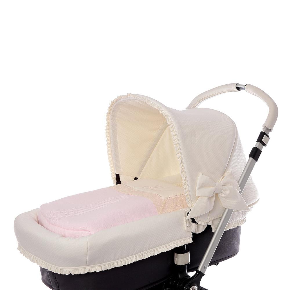 Saco Capazo Invierno Punto Valencienne Rosa Bebiti By Nanetes