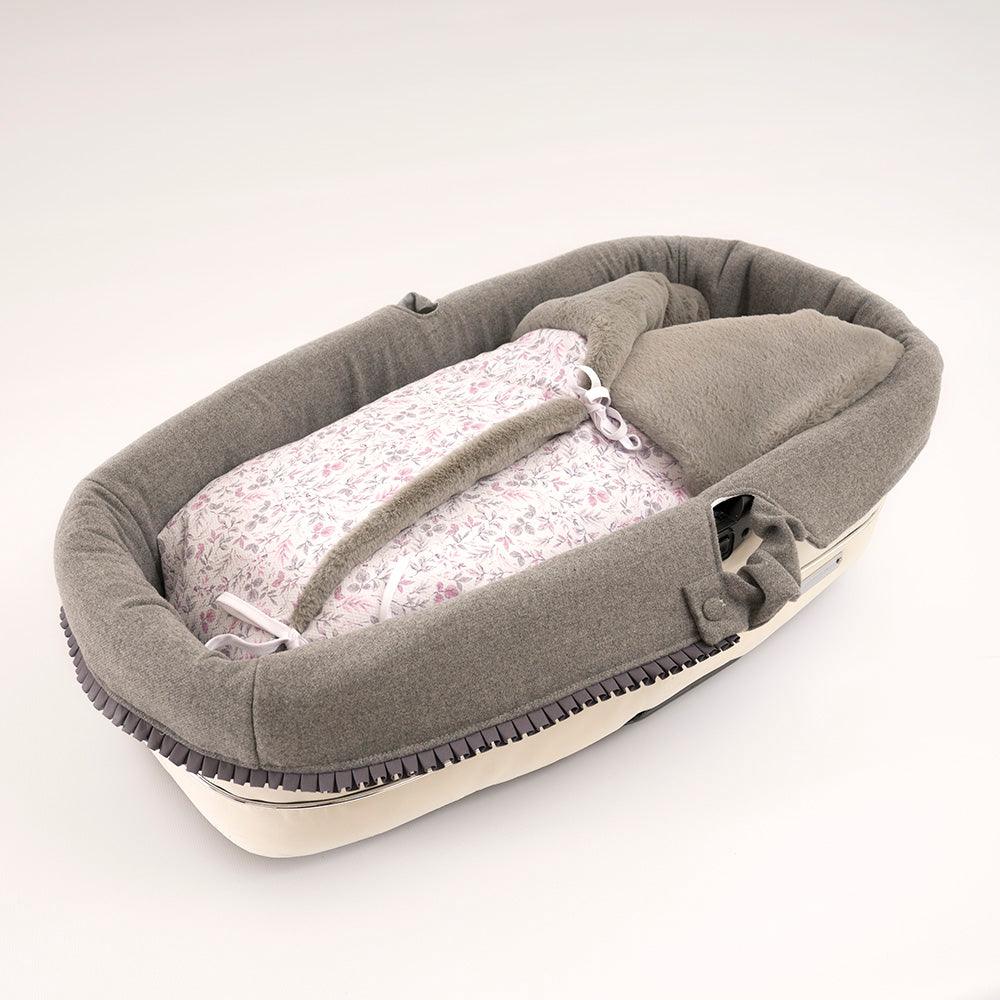 Saco Nana Invierno Bebe Polar 205 Flores Rosa Bebiti by Nanetes - Nanetes #