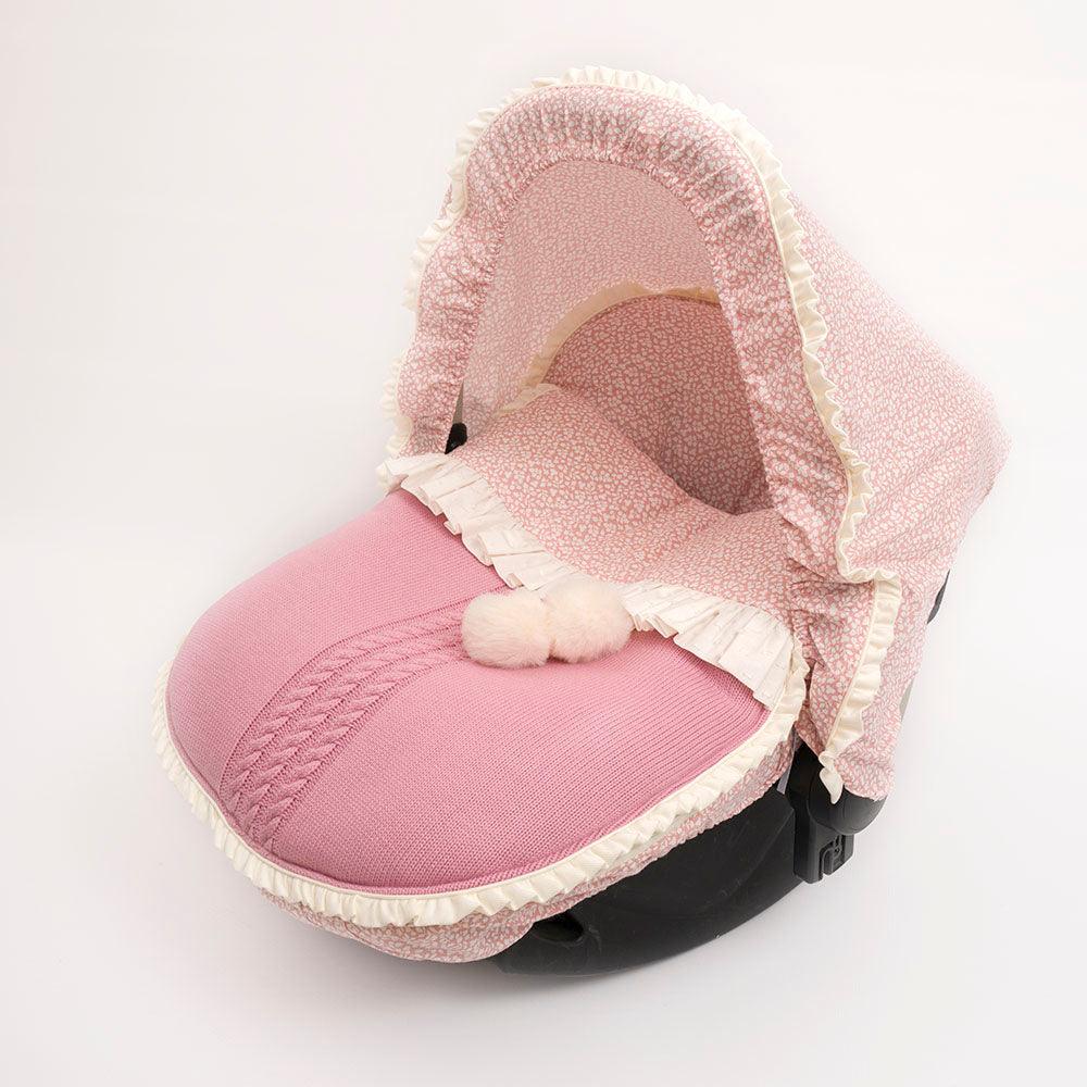 Saco Grupo 0 Tricot Maquillaje Liberty Flores Pompon Bebiti by Nanetes - Nanetes #