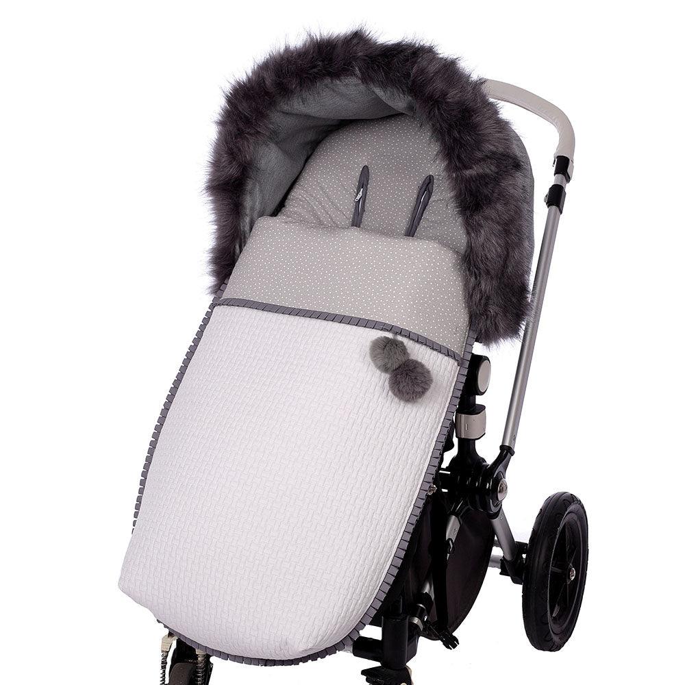 Saco Silla Bebé Gris estrellitas Pompon Bebiti Nanetes - Nanetes #