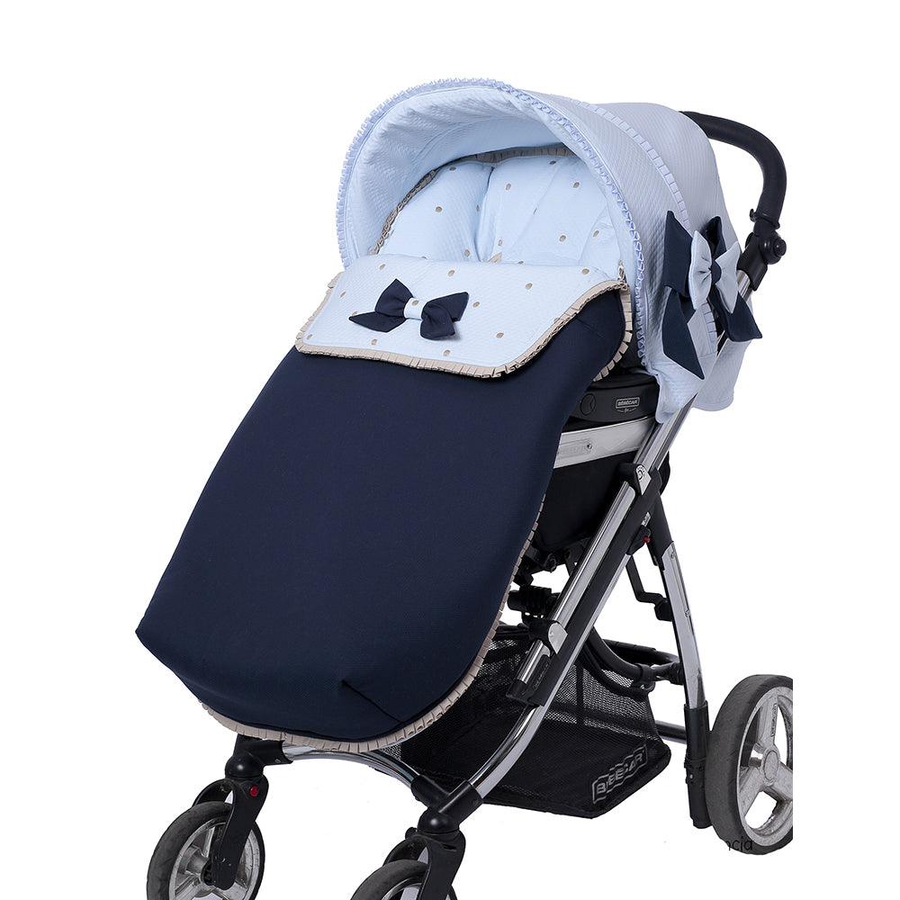 Saco Silla Paseo Bebé a Medida 828 Marino Topos Bebiti by Nanetes - Nanetes #