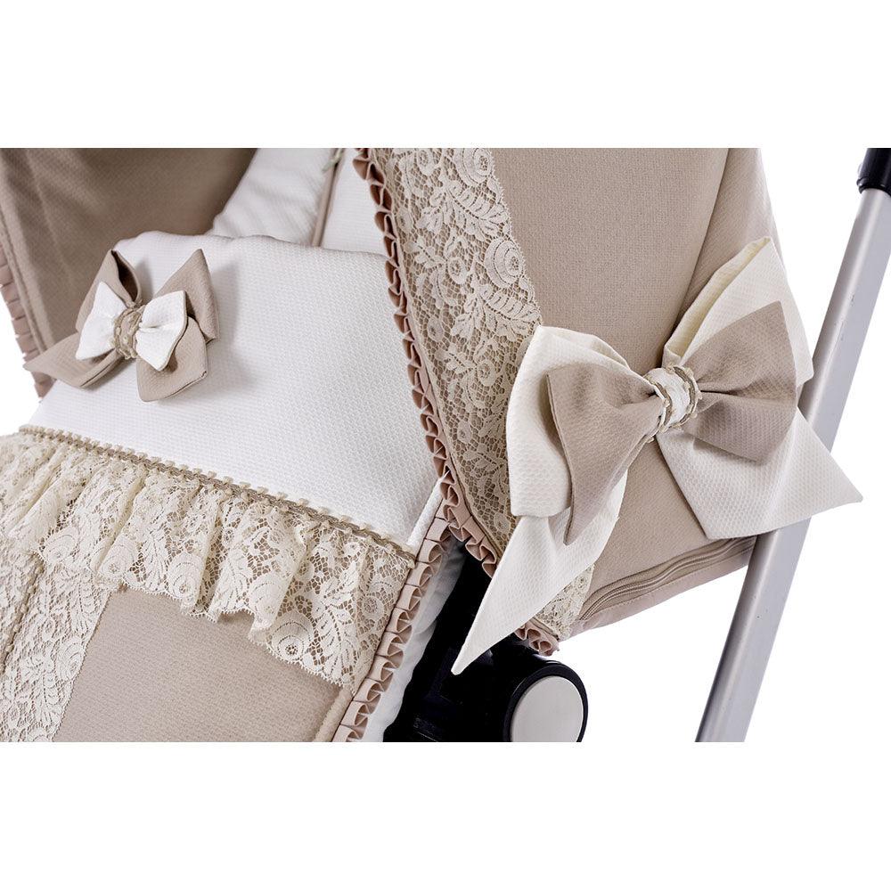 Saco Silla Invierno Paseo Bebé a Medida Piqué Puntillas Bebiti by Nanetes - Nanetes #