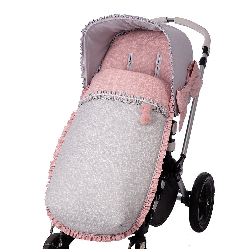 Saco Silla Invierno Paseo Bebé a Medida Pompones Maquillaje Bebiti by Nanetes - Nanetes #