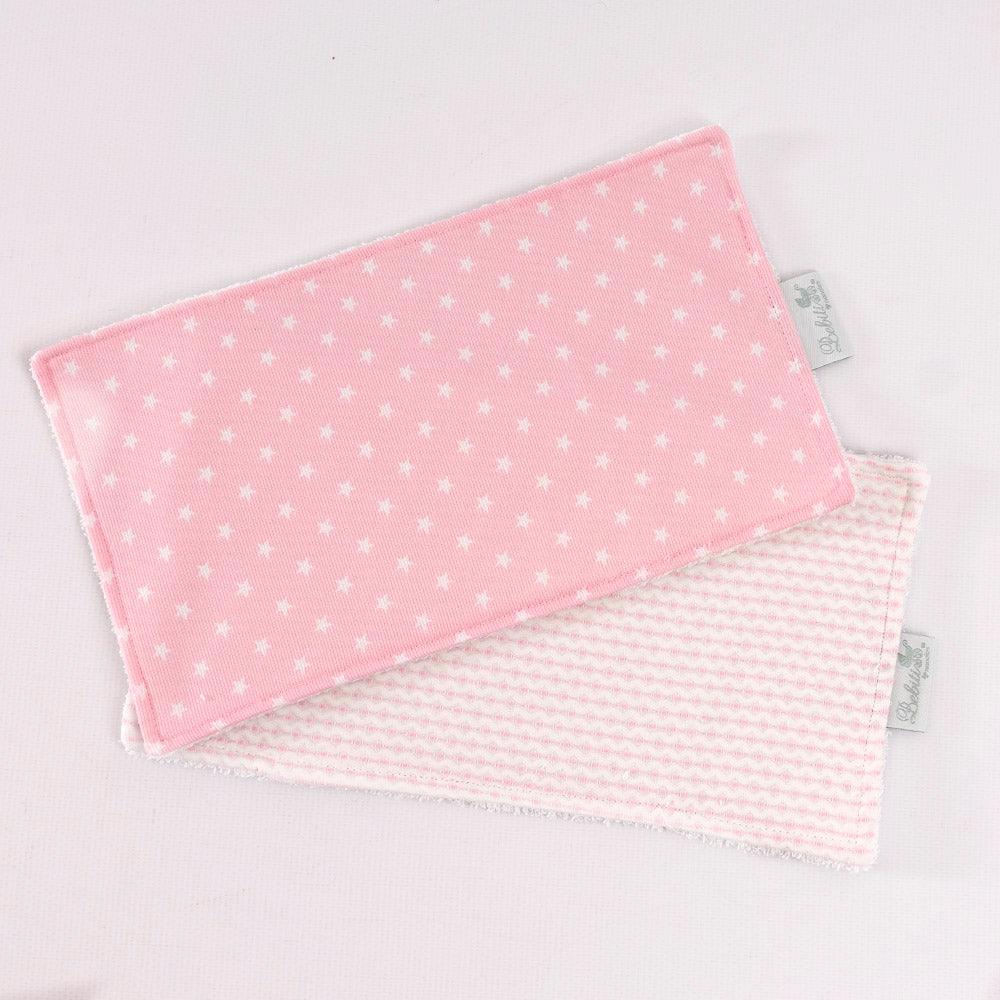 Seca babitas Pack de 2 para Bebé Estampado Estrellas Rosa 7 - Nanetes #