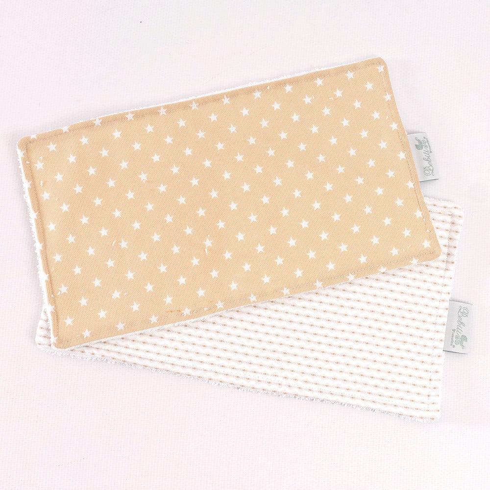 Seca babitas Pack de 2 para Bebé Estampado Estrellas Beige 6 - Nanetes #