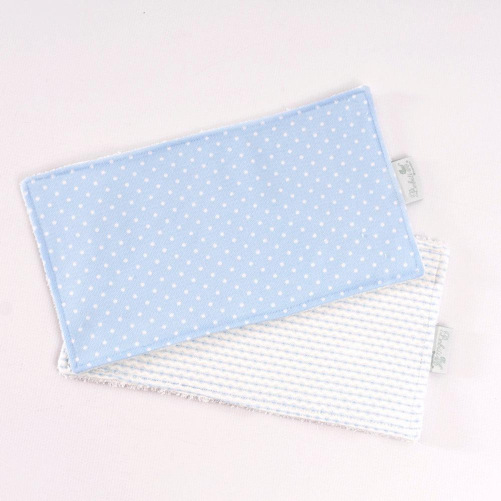 Seca babitas Pack de 2 para Bebé Estampado Topitos Celeste 9 - Nanetes #