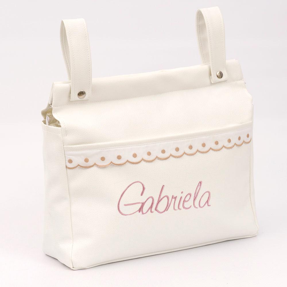 Bolso Panera Carro Bebé Marsella Blanco/Camel - Nanetes #