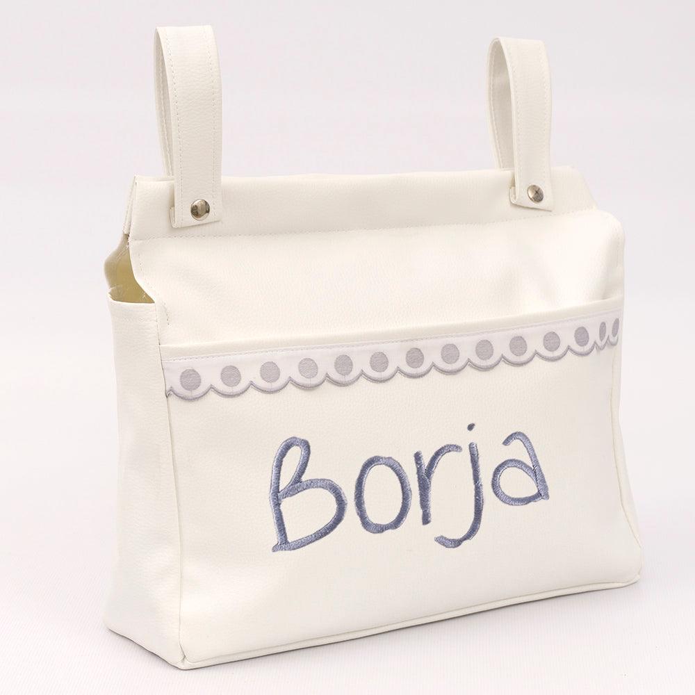 Bolso Panera Carro Bebé Marsella Blanco/Gris - Nanetes #