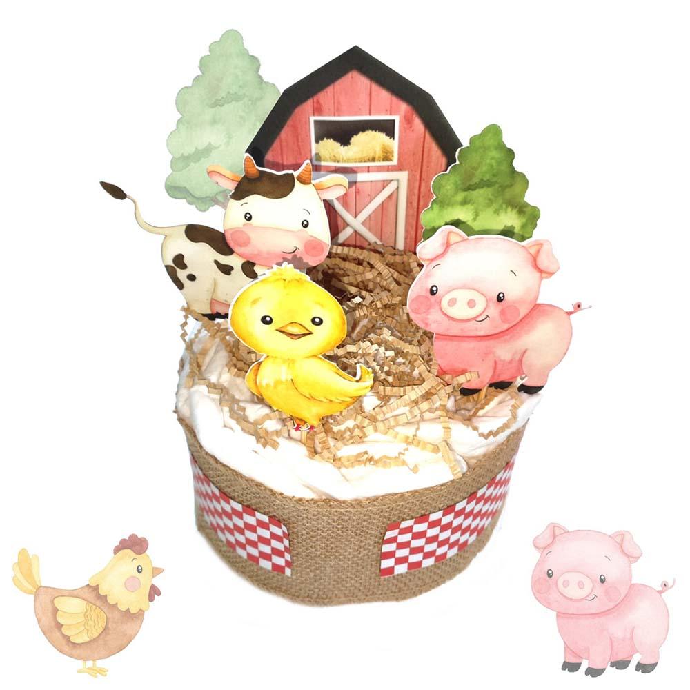 Tarta de Pañales Granja - Nanetes #