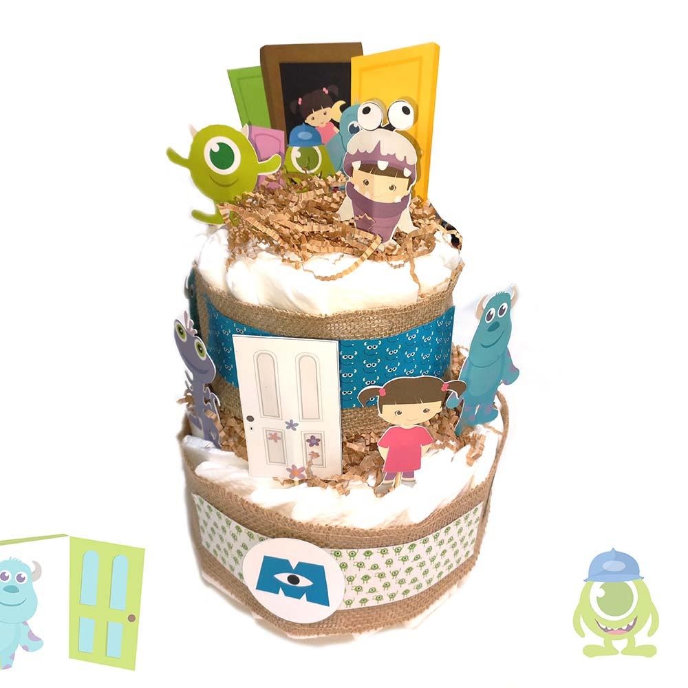 Tarta de Pañales Monstruos SA - Nanetes #