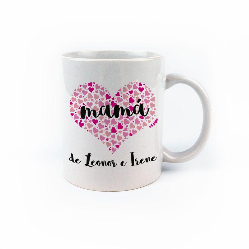 Taza Personalizada Mamá de corazones fuxia - Nanetes #