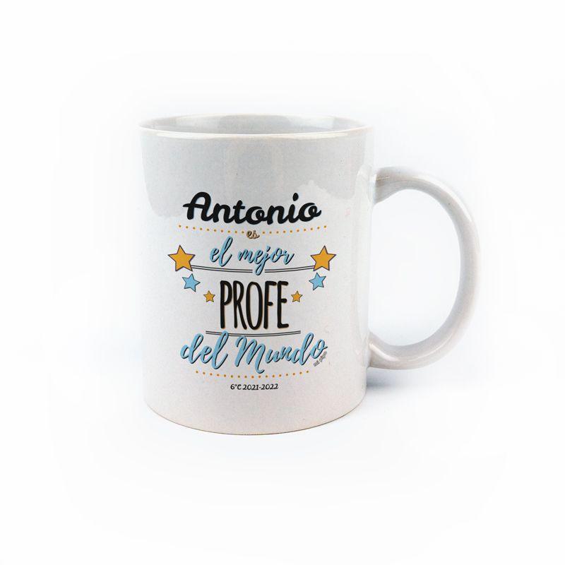 Taza Personalizada el mejor profe azul - Nanetes #