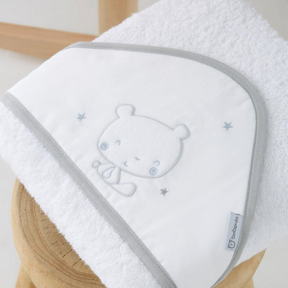 Toalla Bebé Dolce gris osito Bimbi Pirulos - Nanetes #