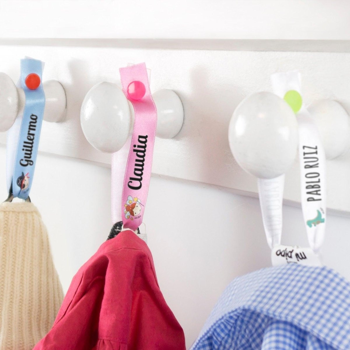 Pack 5 cintas cuelga ropa personalizadas - Nanetes