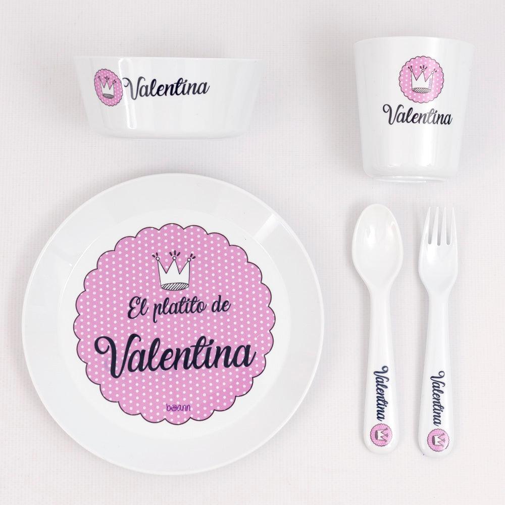 Vajilla Infantil Blonda Rosa Boann - Nanetes #